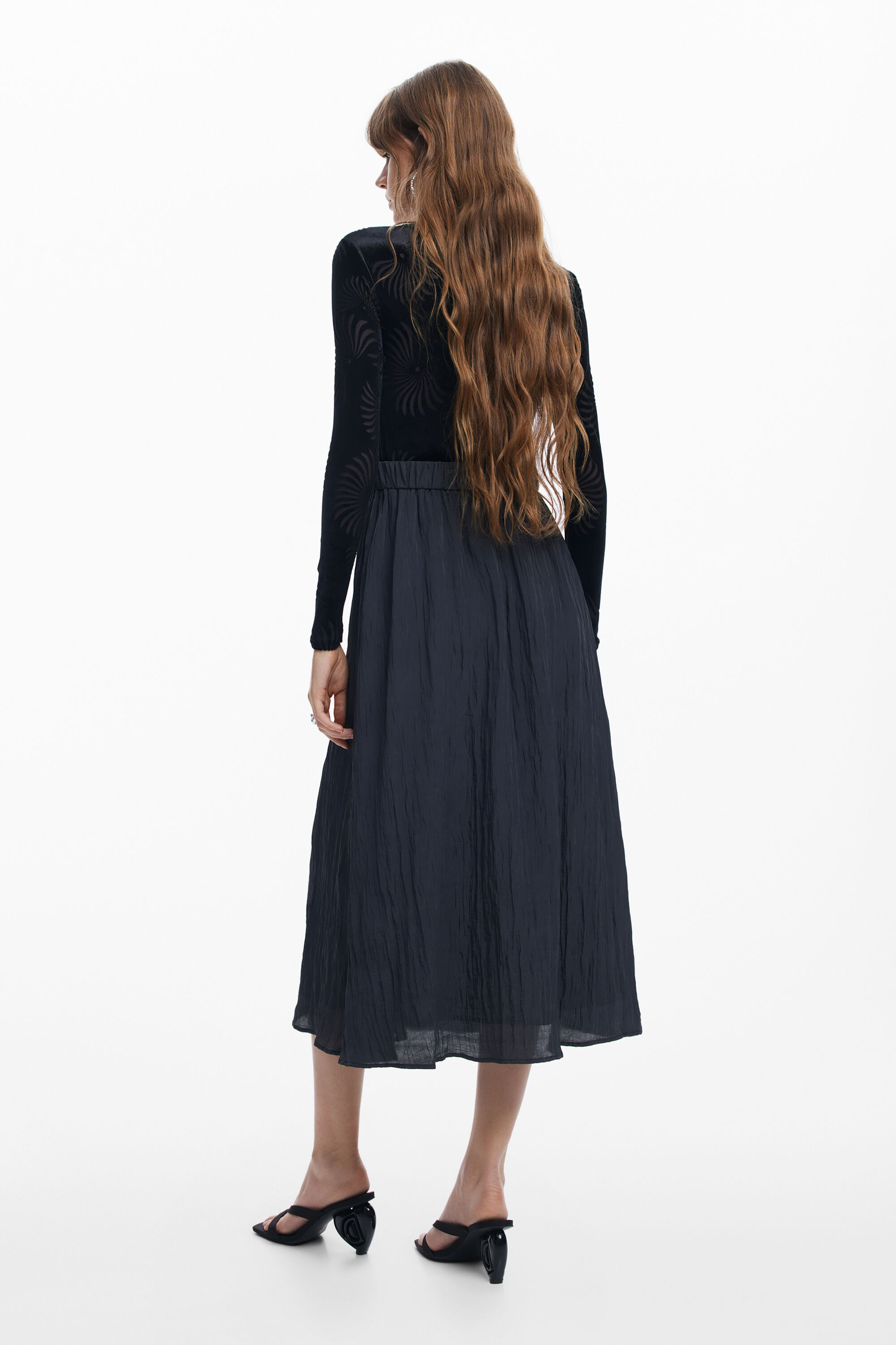 Vestido combinado estampado