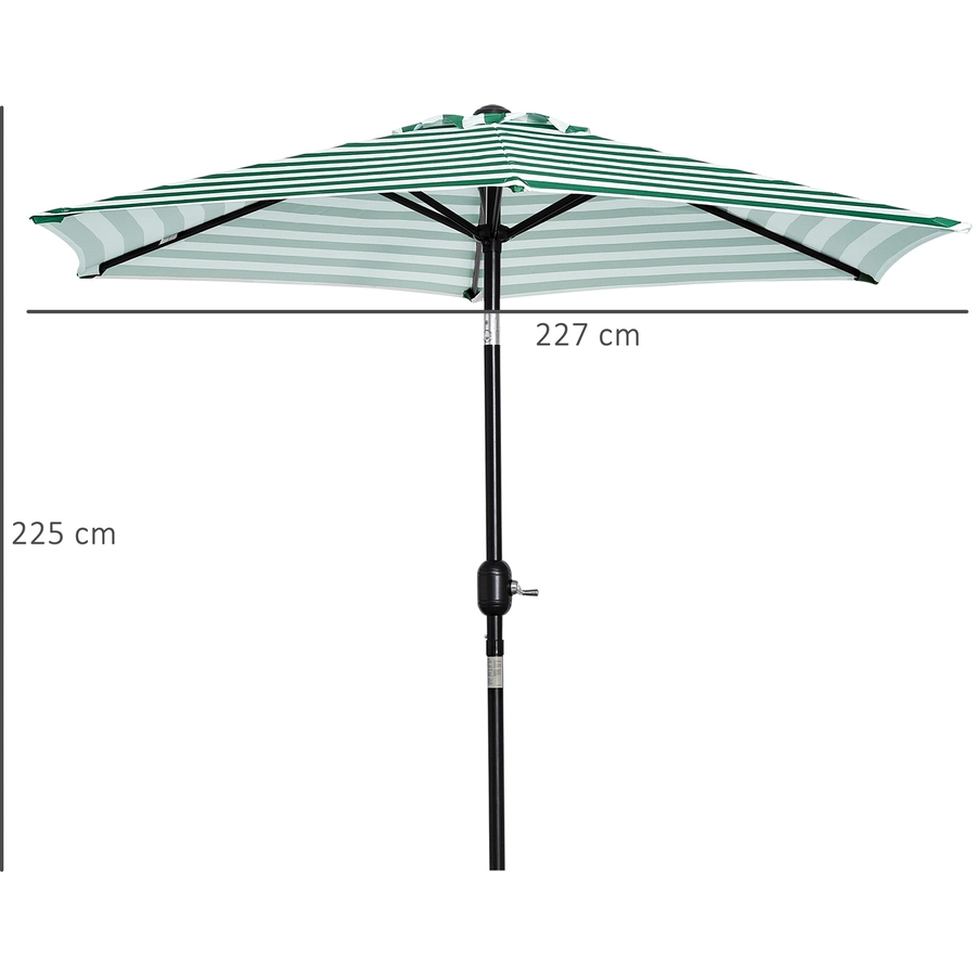 Outsunny Sonnenschirm mit verstellbarem Winkel grünweiß