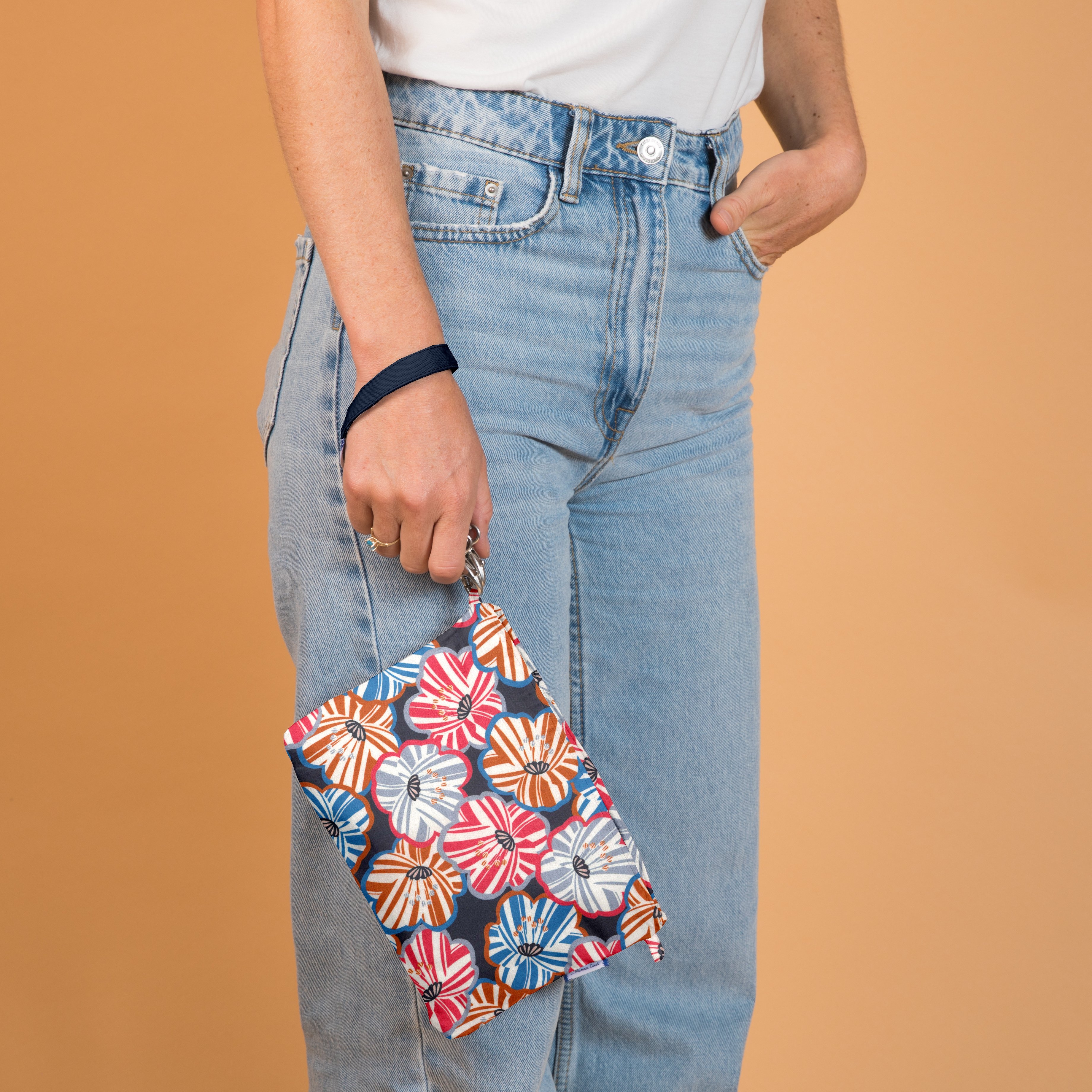 Pochette Tissu Anémones Rayées