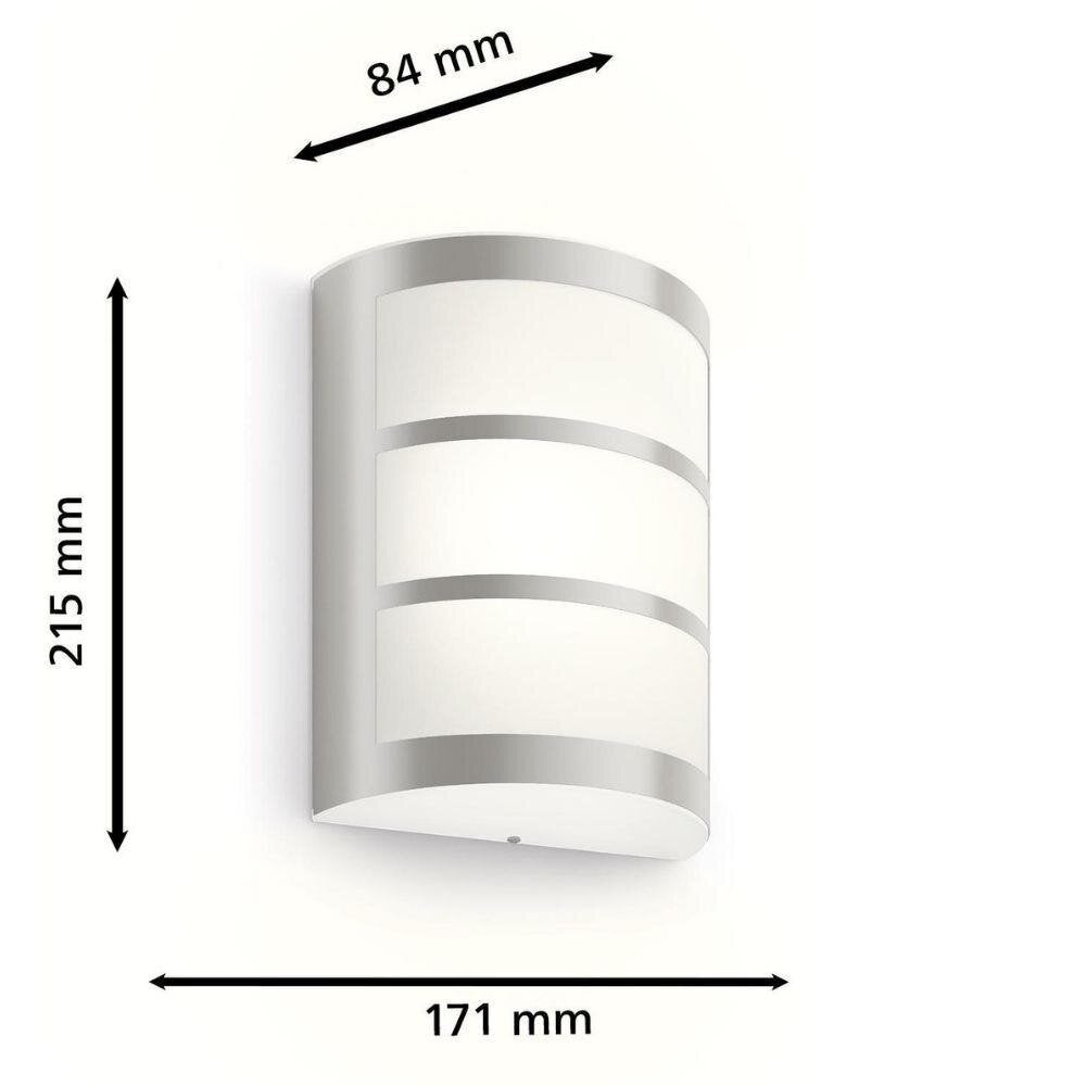 LED wandlamp Python in roestvrij staal en wit 3,8W 800lm IP44