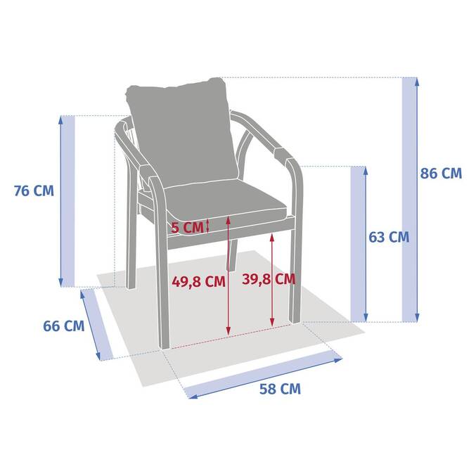 Fauteuil de jardin empilable PAPOUASIE Acajou / Acacia
