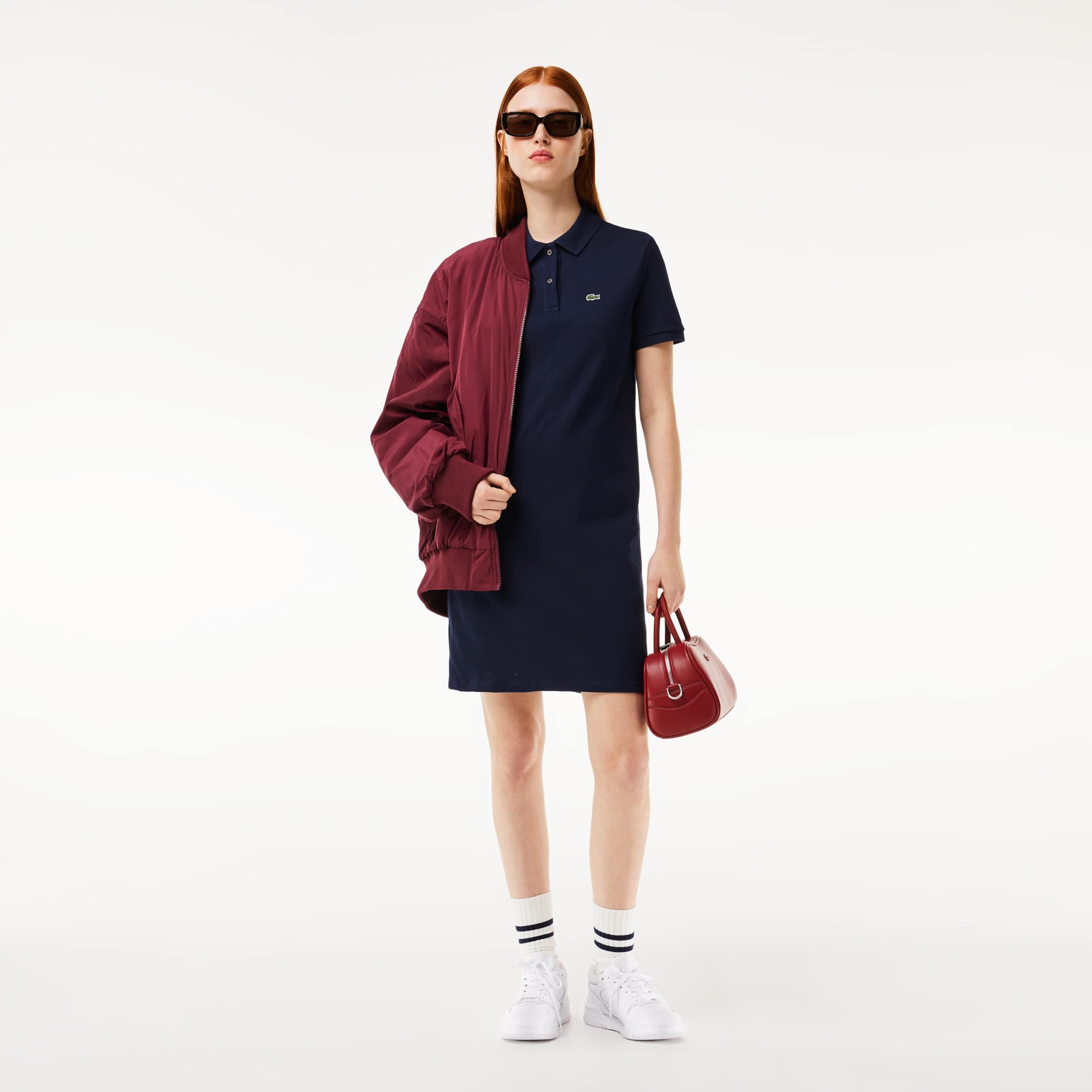 Robe polo femme Lacoste en petit piqué souple Robes & Jupes - Bleu - Lacoste - Femme