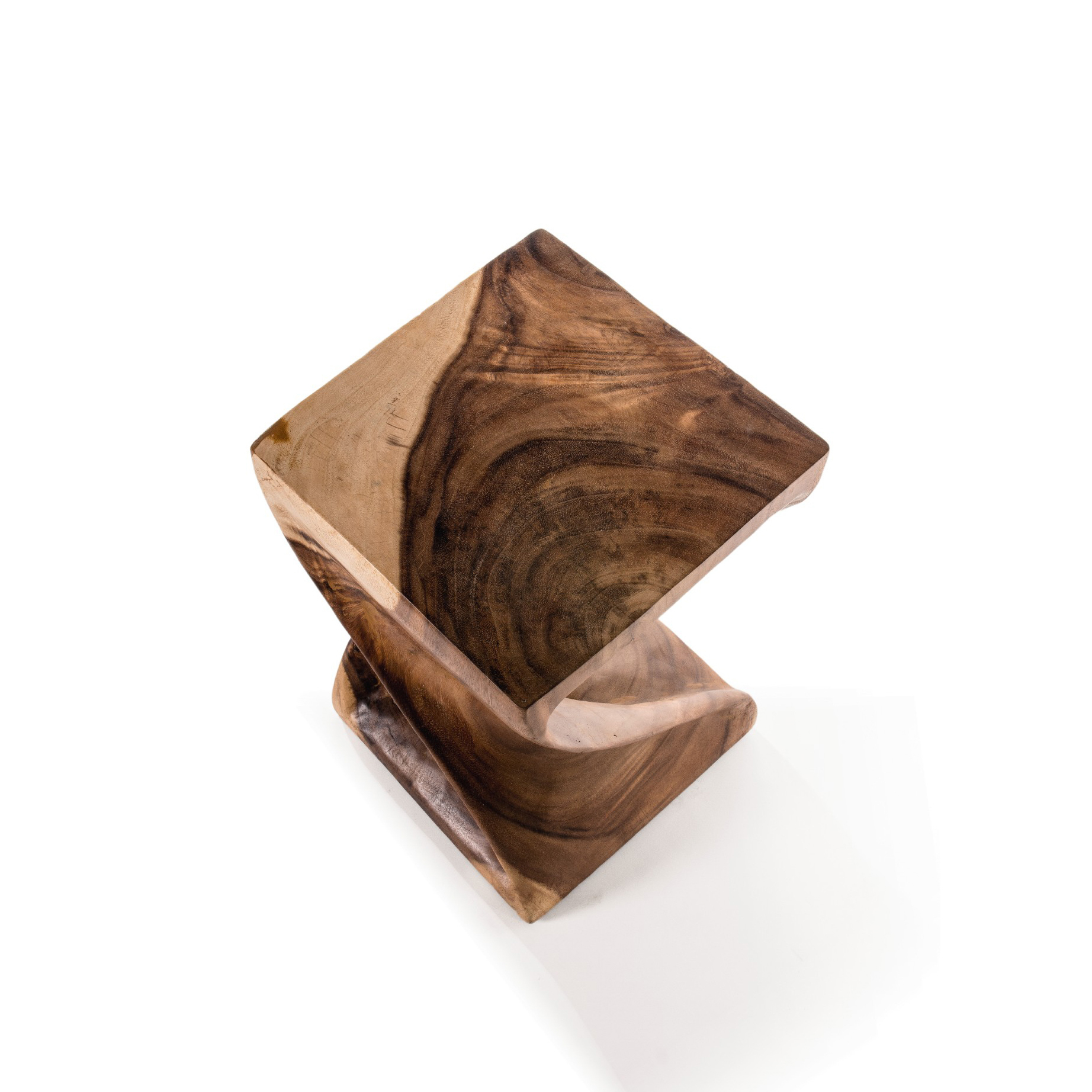 Hocker 'Twist', Suarholz, H 51cm, B 28 cm, T 28 cm von fischer's lagerhaus