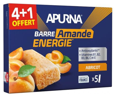 Barres énergétiques Apurna Amande Abricot - 5x25g (4 1 offert)