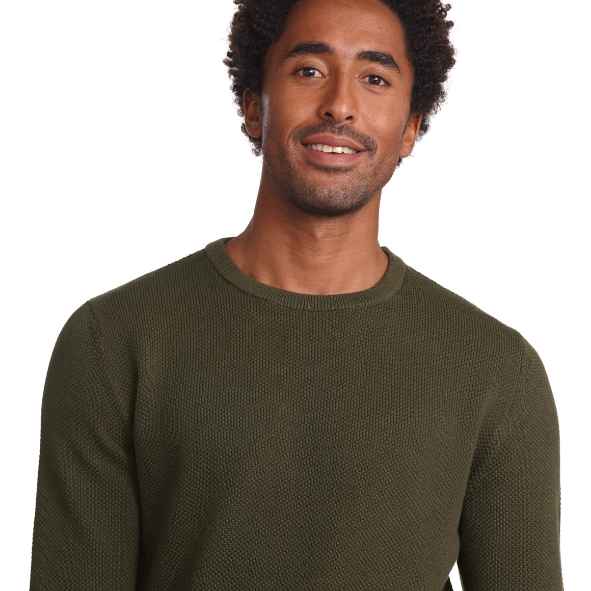 VanVaan Herren Strickpullover mit Struktur dunkeloliv