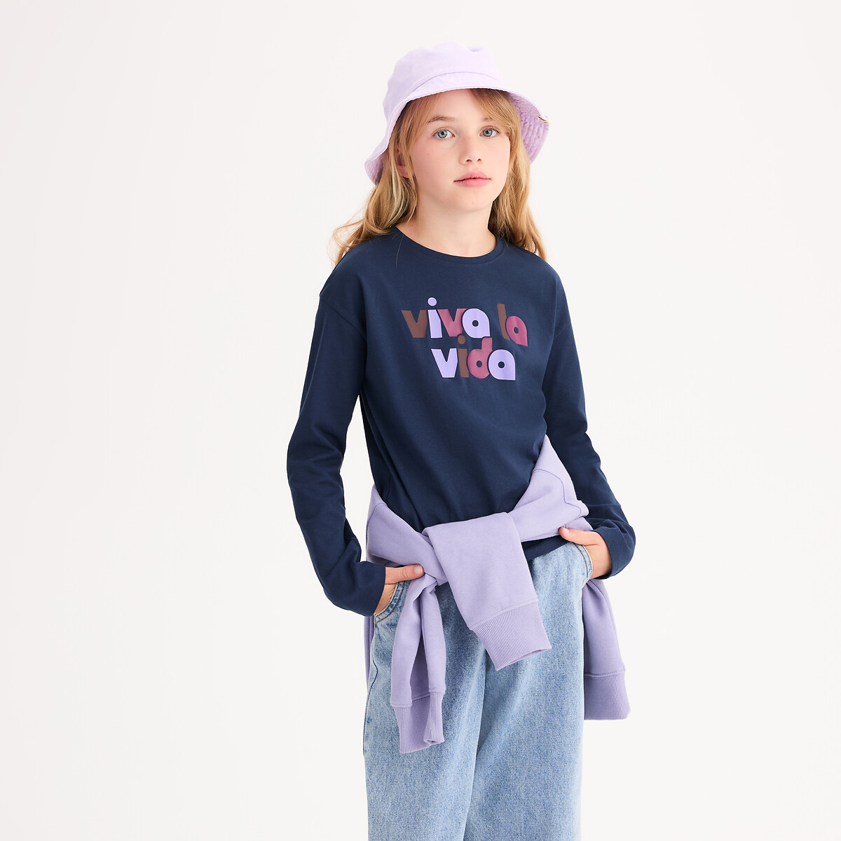 COLEÇÕES LA REDOUTE<br>Camiseta de manga comprida com texto