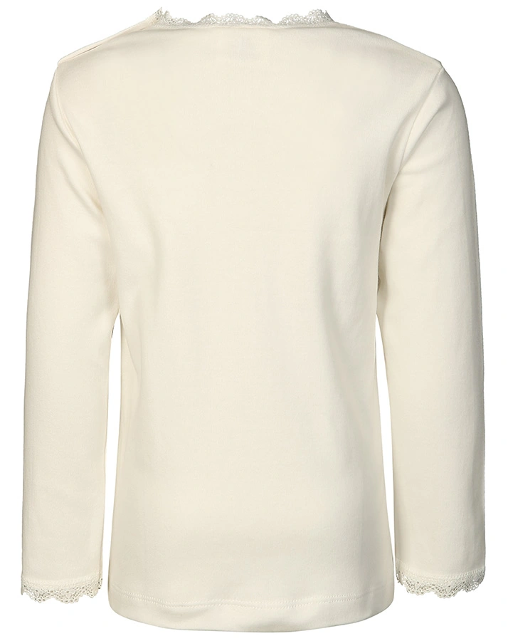 Langarm-Shirt SPITZENBORTE in offwhite