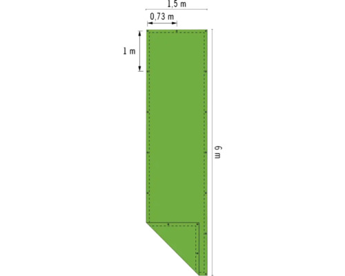 Houten zeildoek 210 gr/m² groen 1,5 x 6 m