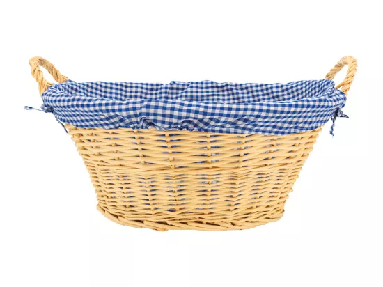 Corbeille à linge en osier clair