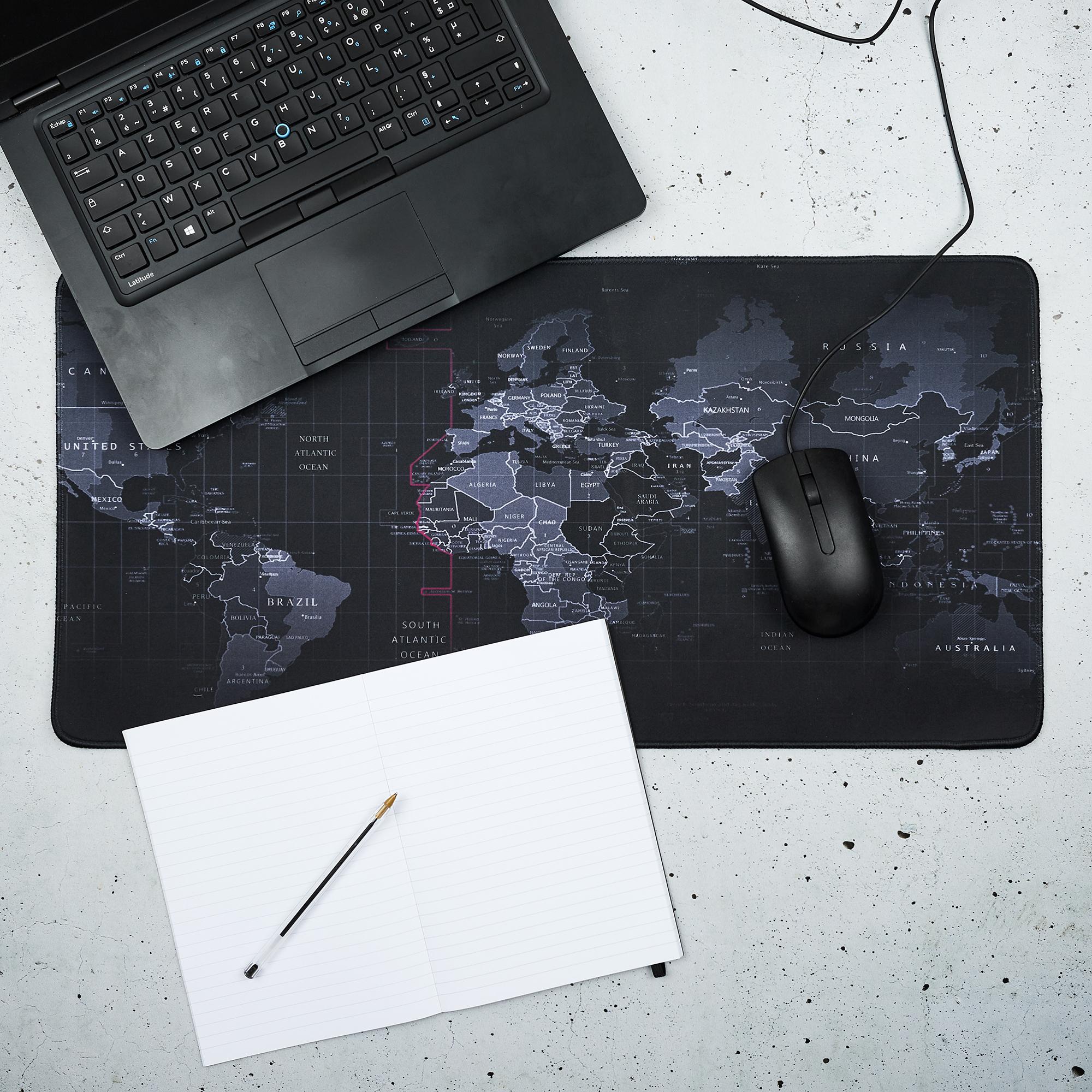 TAPIS DE SOURIS XL MAPPEMONDE 60X30CM