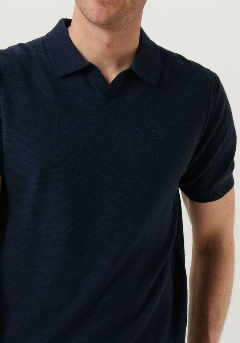 DSTREZZED donkerblauwe dstrezzed polo polo s/s melange slub