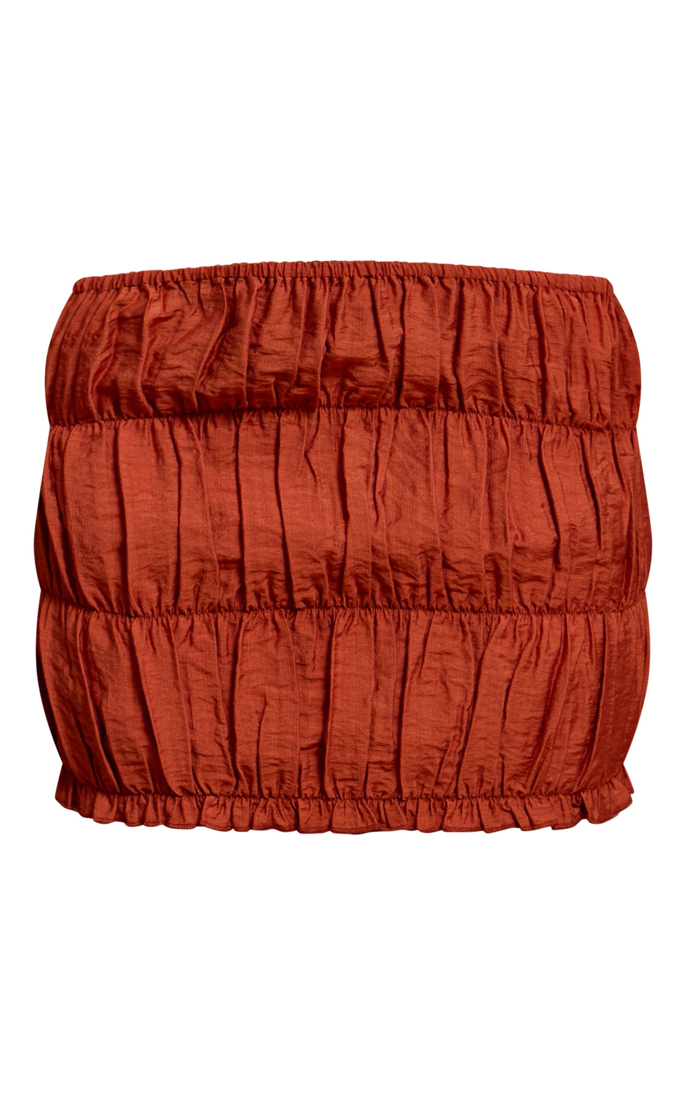 Rouille Mini Jupe De Plage Froncée