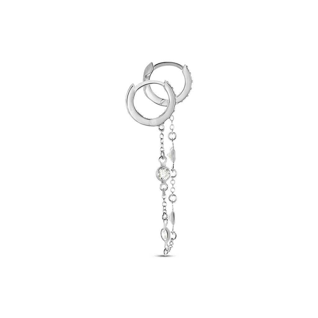 Bijou D'oreille Unitaire Argent Blanc Gretus Oxydes De Zirconium
