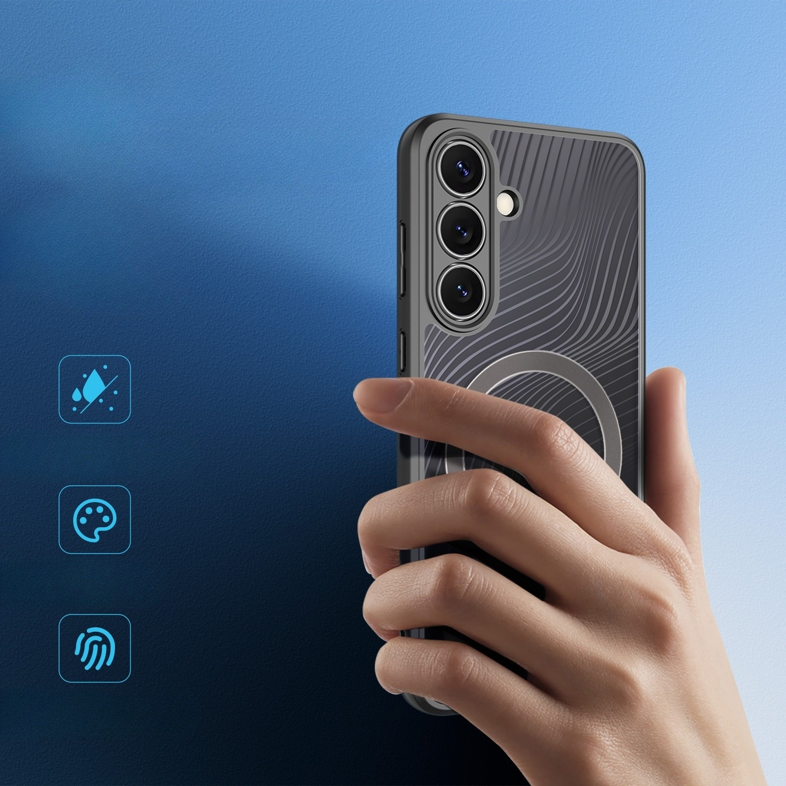 Samsung Galaxy S25 FE Hybrid Hülle TPU Bumper mit Kunststoff Rückseite   Kameraschutz MagSafe-Modul - Schwarz / Transparent