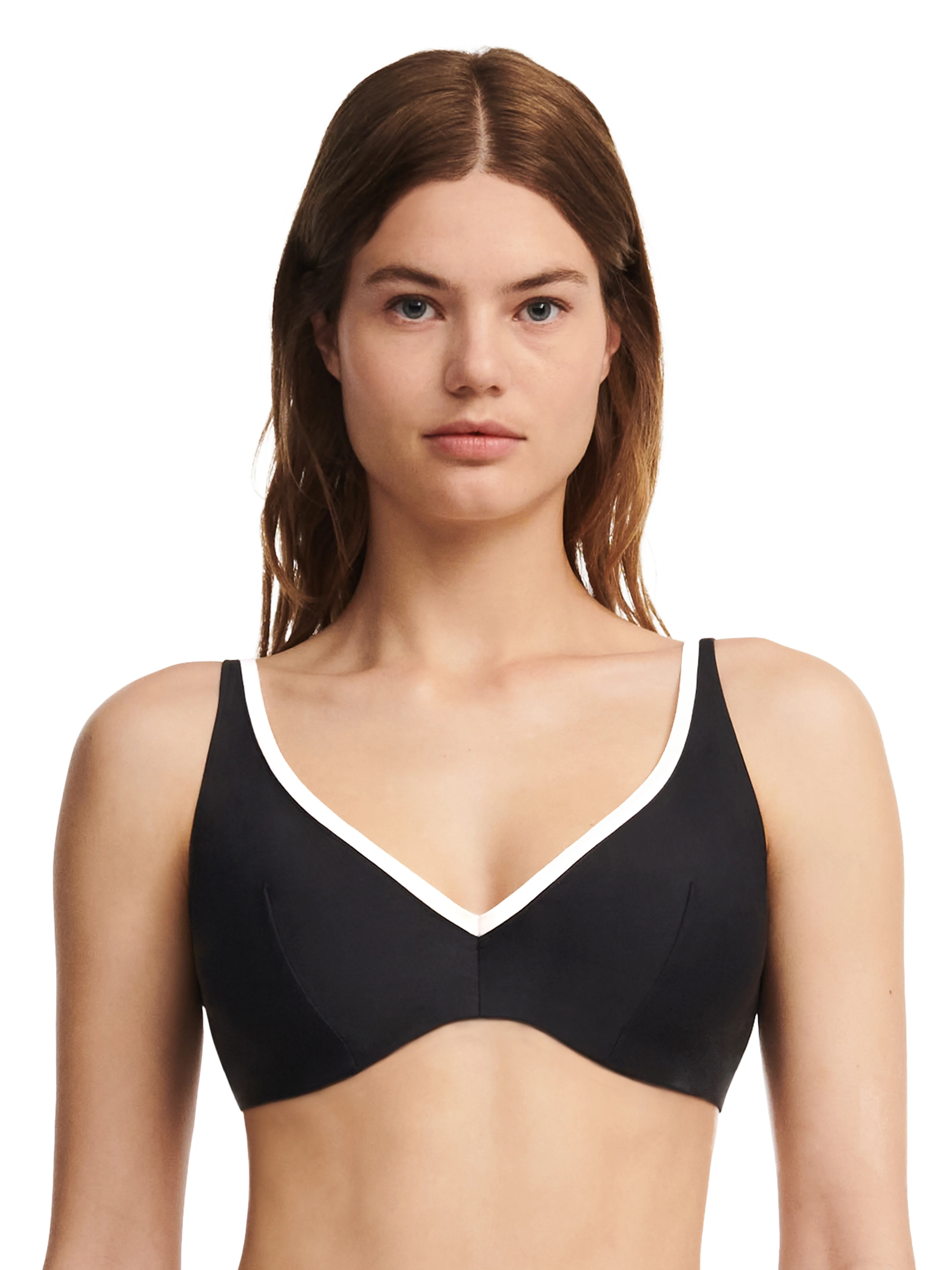AUTHENTIC - Haut de maillot de bain plongeant | Noir
