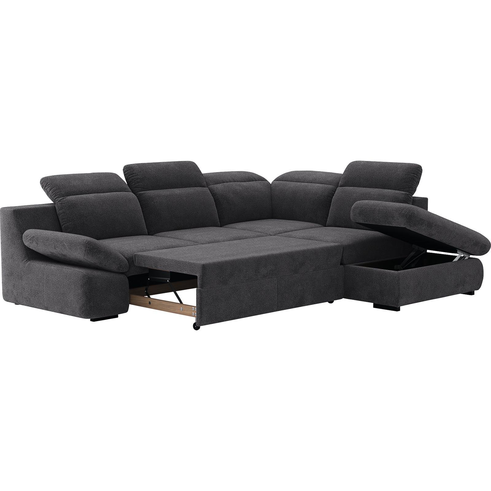 Ecksofa Lorena Stoff, Ottomane rechts