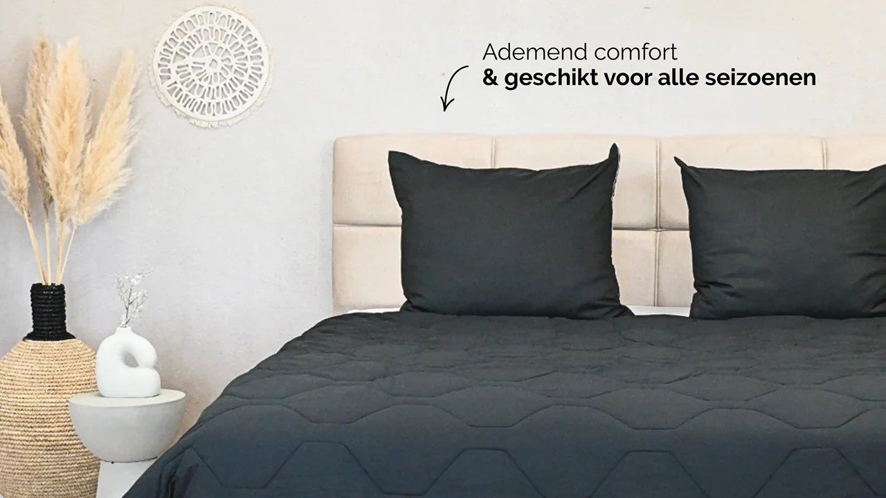 HappyBed Black - dekbed zonder overtrek