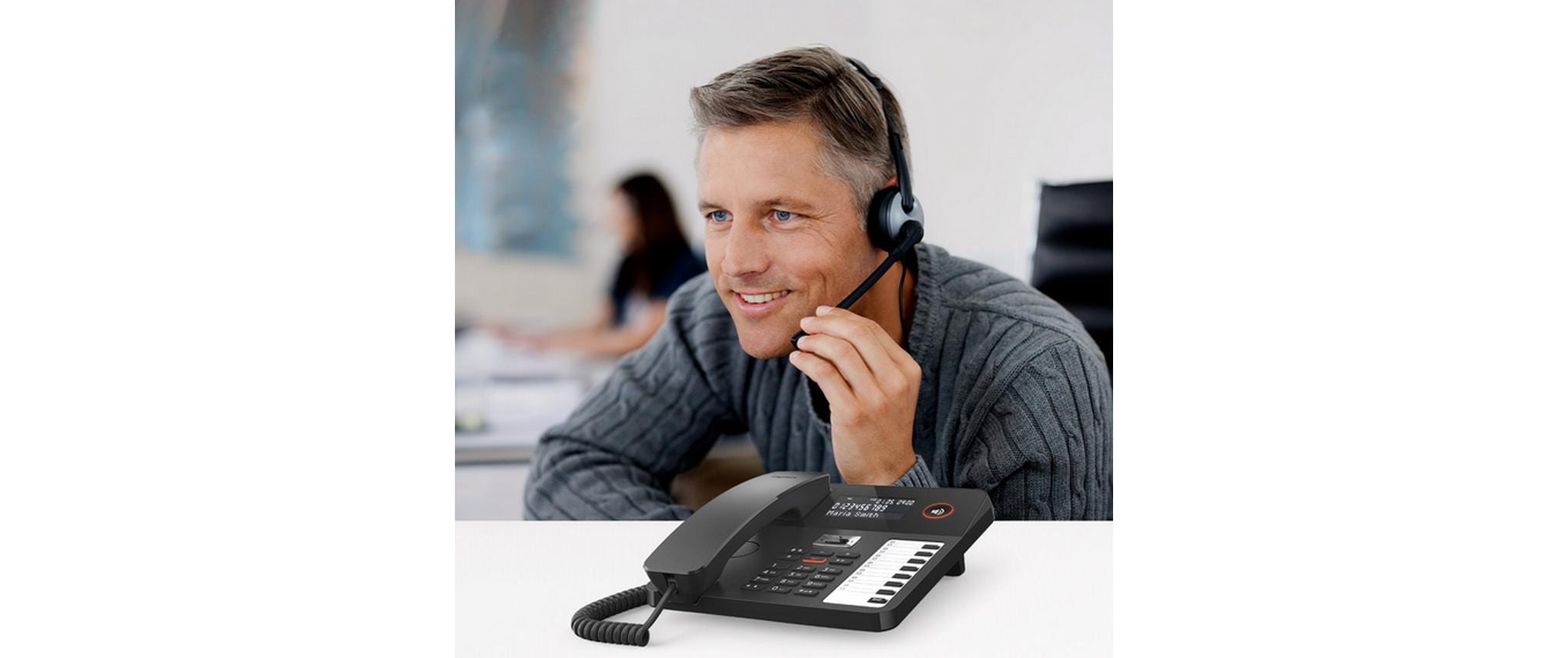 Tischtelefon DESK 800A SchwarzDas Wand- und Tischtelefon für komfortable Telefonie mit Anrufbeantworter