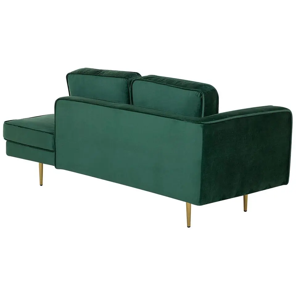 MIRAMAS - Chaise longue - Smaragdgroen - Linkerzijde - Fluweel