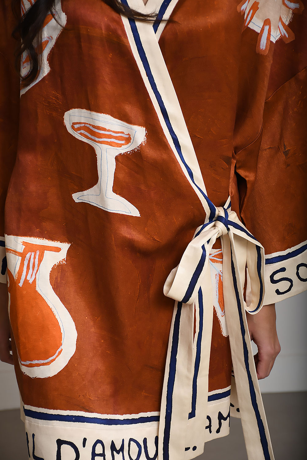 Soleil d'amour wrap silk mini dress