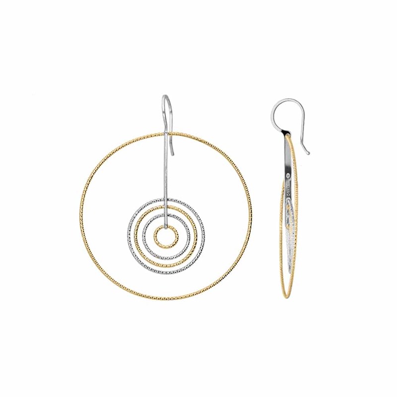 Boucles D'oreilles Argent Rhodié Doré Diamanté Martina