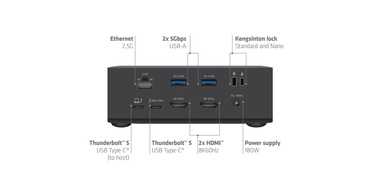 Club 3DThunderbolt 5 13-in-1 dockingstation  (Zwart)