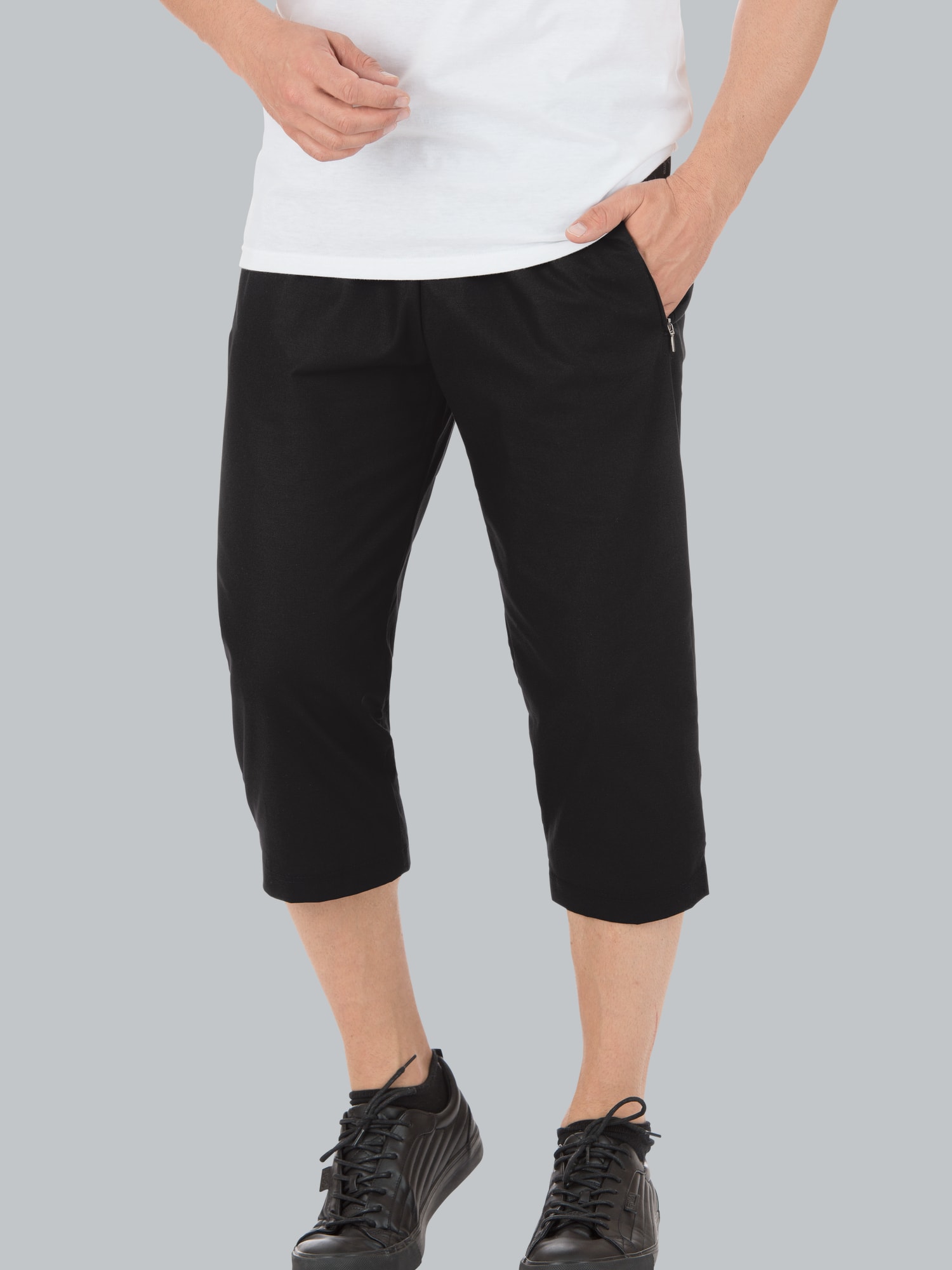 3/4 Freizeithose aus Baumwolle Schwarz