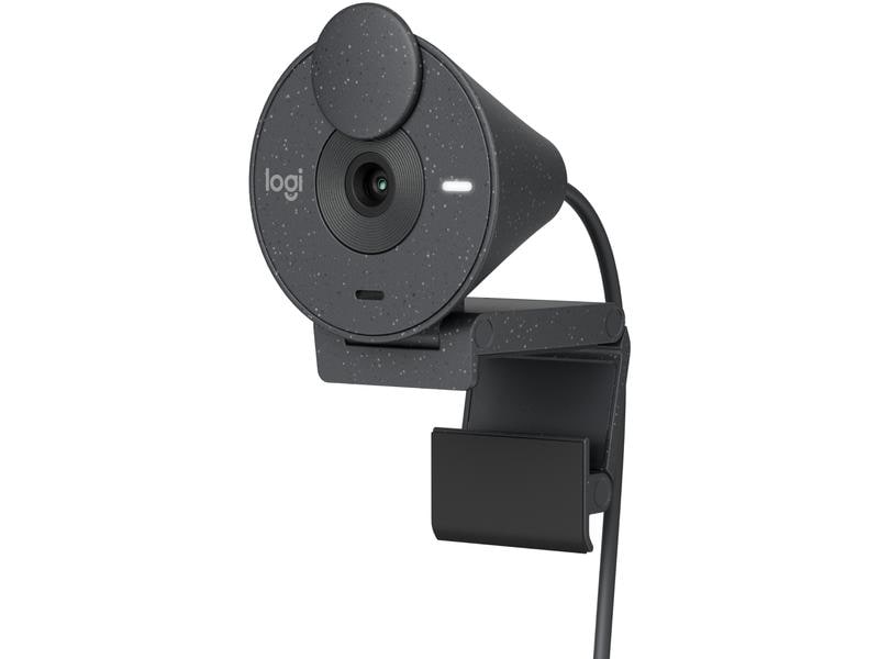 Logitech Webcam Brio 300 Graphite Full HD-Webcam mit integrierter Abdeckblende