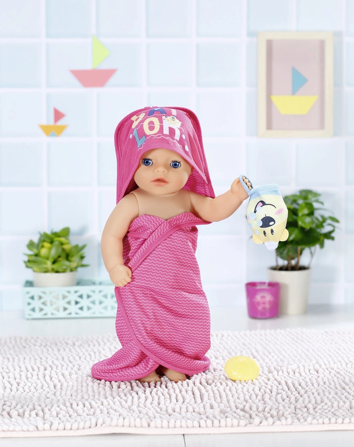 BABY born® Bath Kapuzenhandtuch & Schwamm