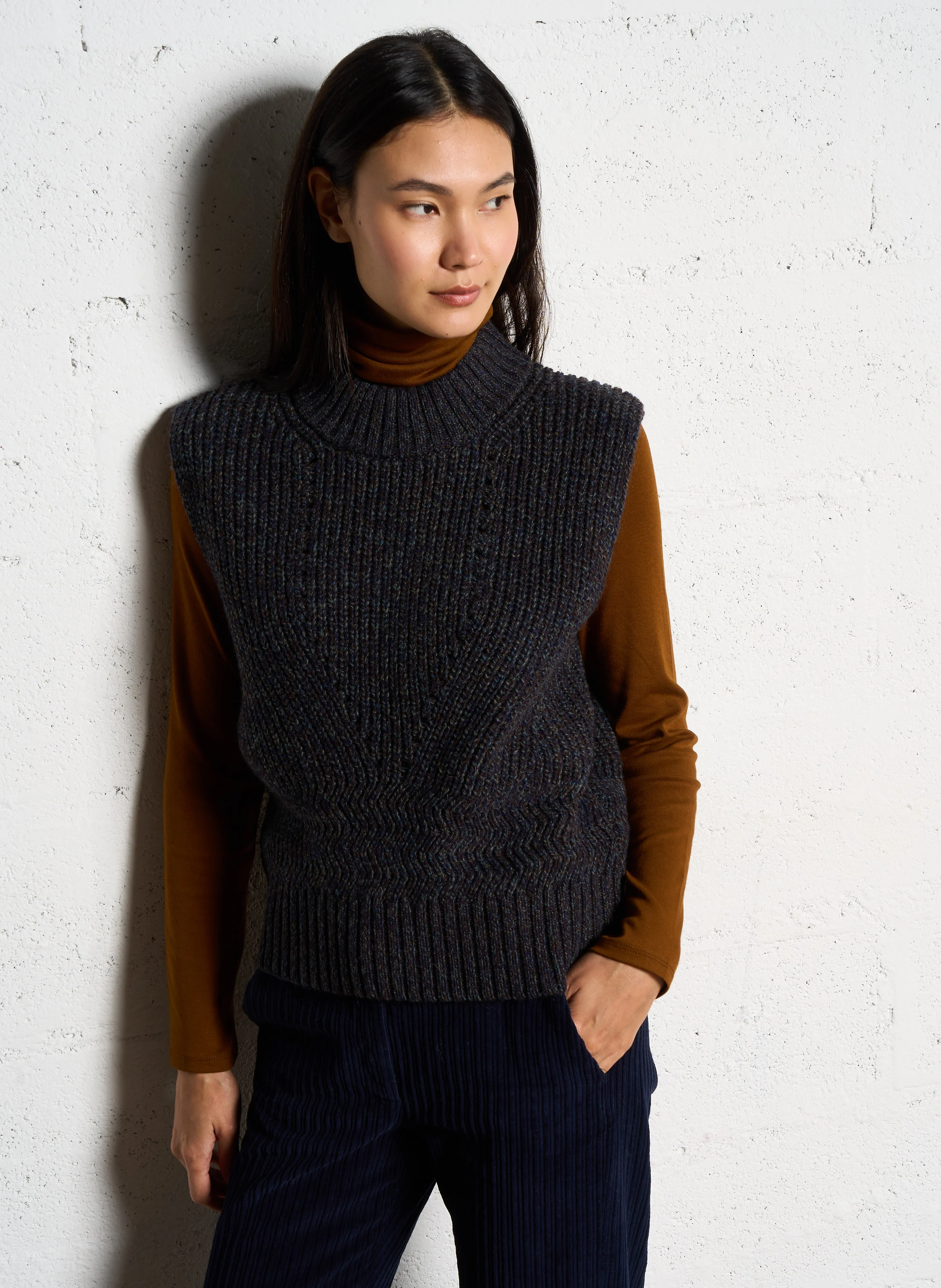 CESARIO - Pull sans manches| Gris