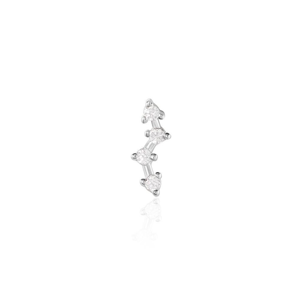 Boucles D'oreilles Unitaire Puces Gina Argent Blanc Oxyde De Zirconium