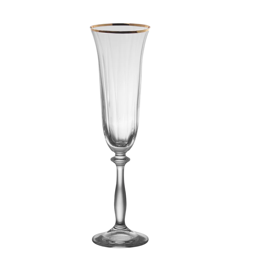 Boîte de 6 flûtes Angela filet or 19 cl Table passion