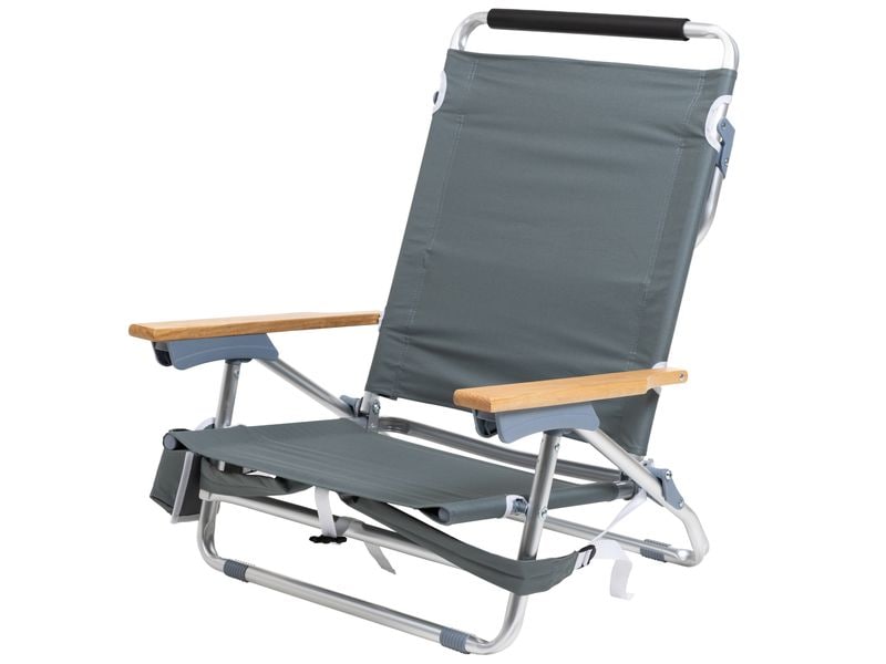 KOOR Strandstuhl Troopea mit Kühlfach, Dunkelgrau Gemütlicher Outdoor-Stuhl