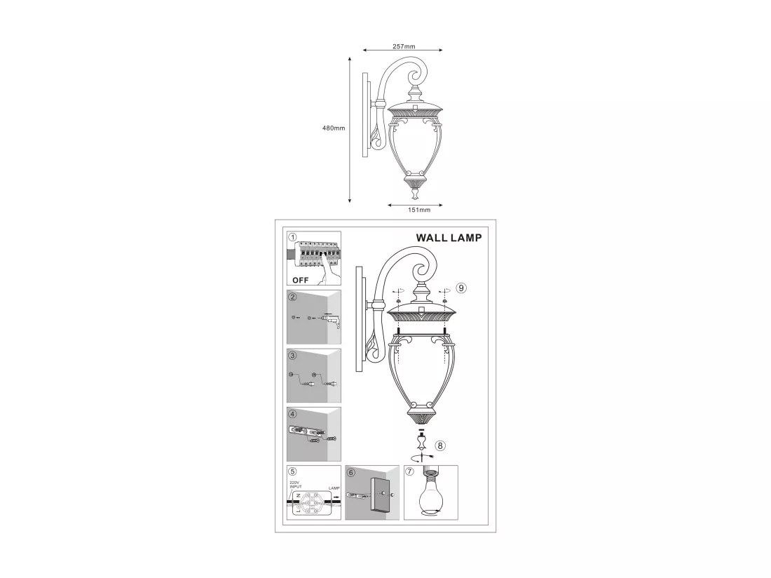 Lampe Extérieure Aluminium Fiorex Rouille