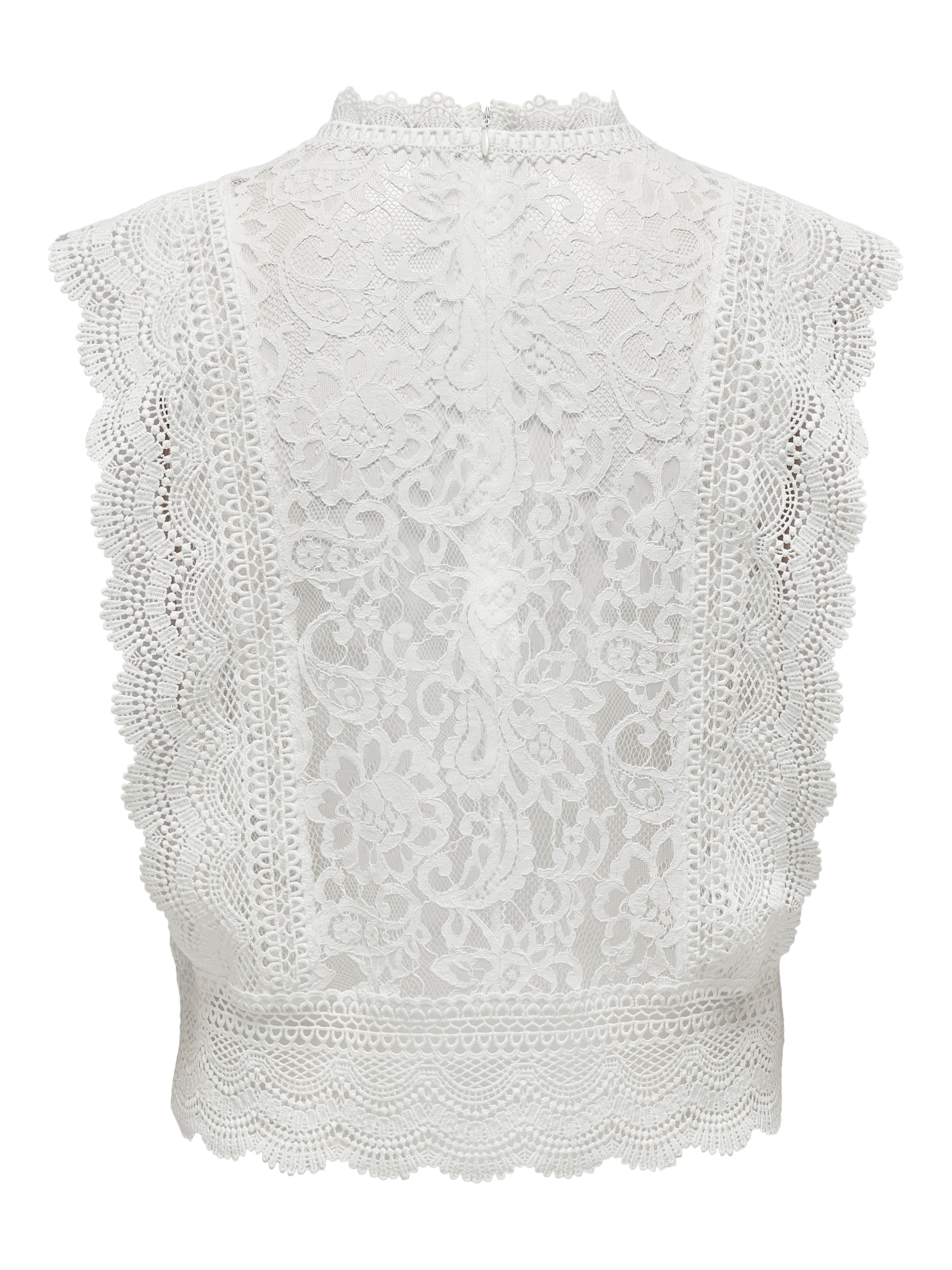 ONLY Spitzenshirt »ONLKARO – Spitzentop mit Stehkragen für elegante Looks«, regular fit, feminin, Web, Materialmix, hochgeschlossen