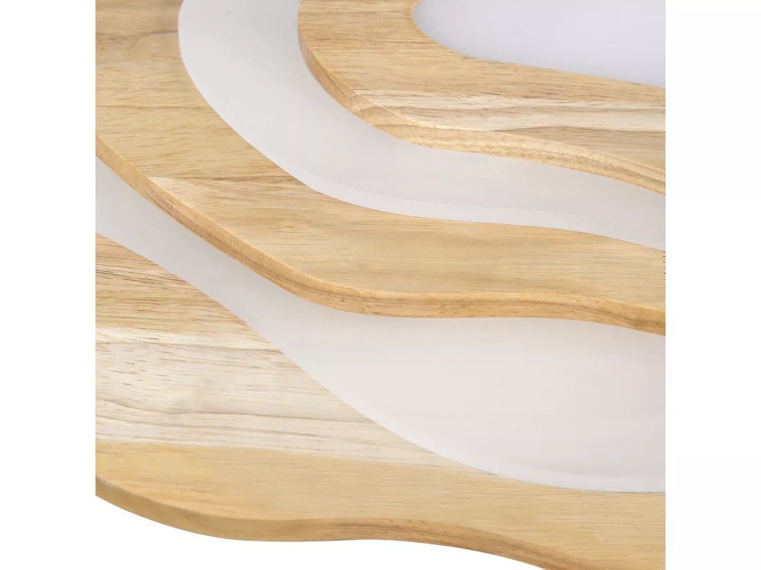 Plafonnier en bois naturel led d60cm x h12cm