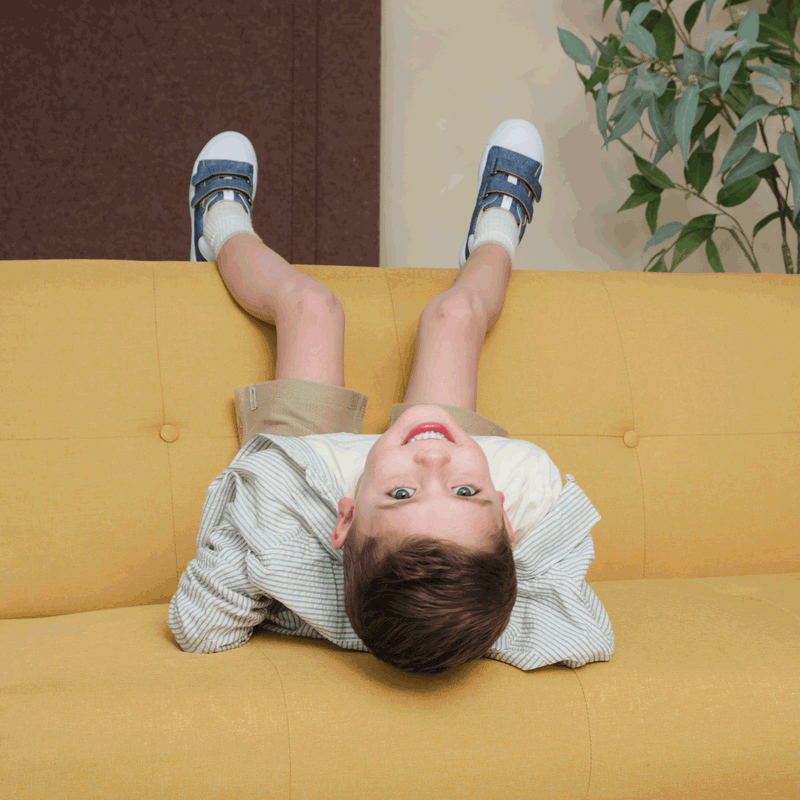 Shoesme sneaker met spijkerstof Microfiber leer | Jongens schoenen