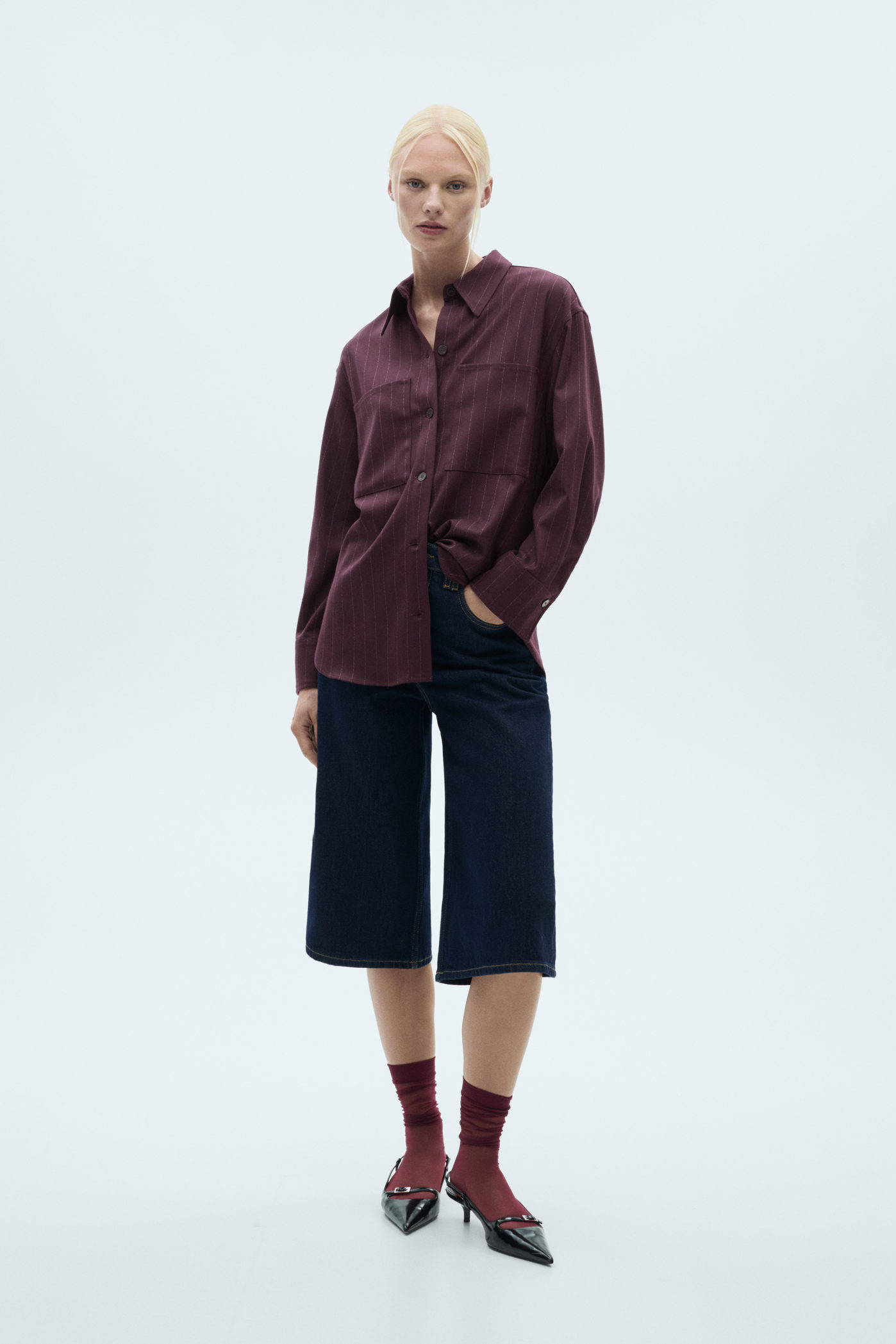 Mango blouse donkerrood