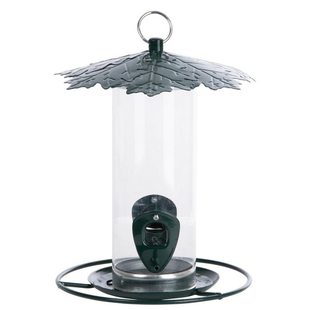 Silo alimentaire à graines avec auvent pour oiseaux hauteur 22cm