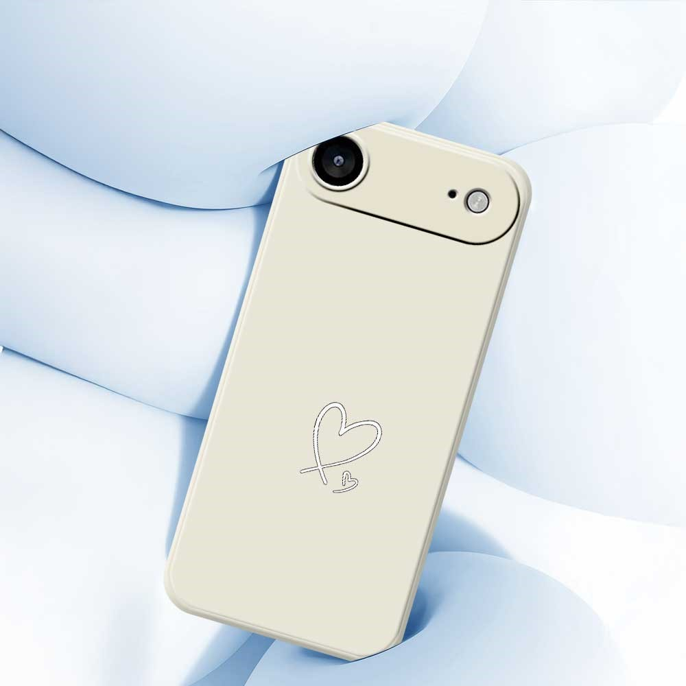 iPhone Air Gummi Case Hülle mit Kameraschutz - Schwarz (Herz)