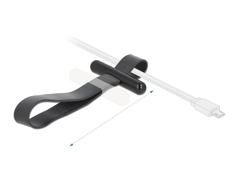 Delock Kabelbinder mit Gummischlaufe Schwarz 26 mm x 15 mm Delock Kabelbinder mit Gummischlaufe Schwarz