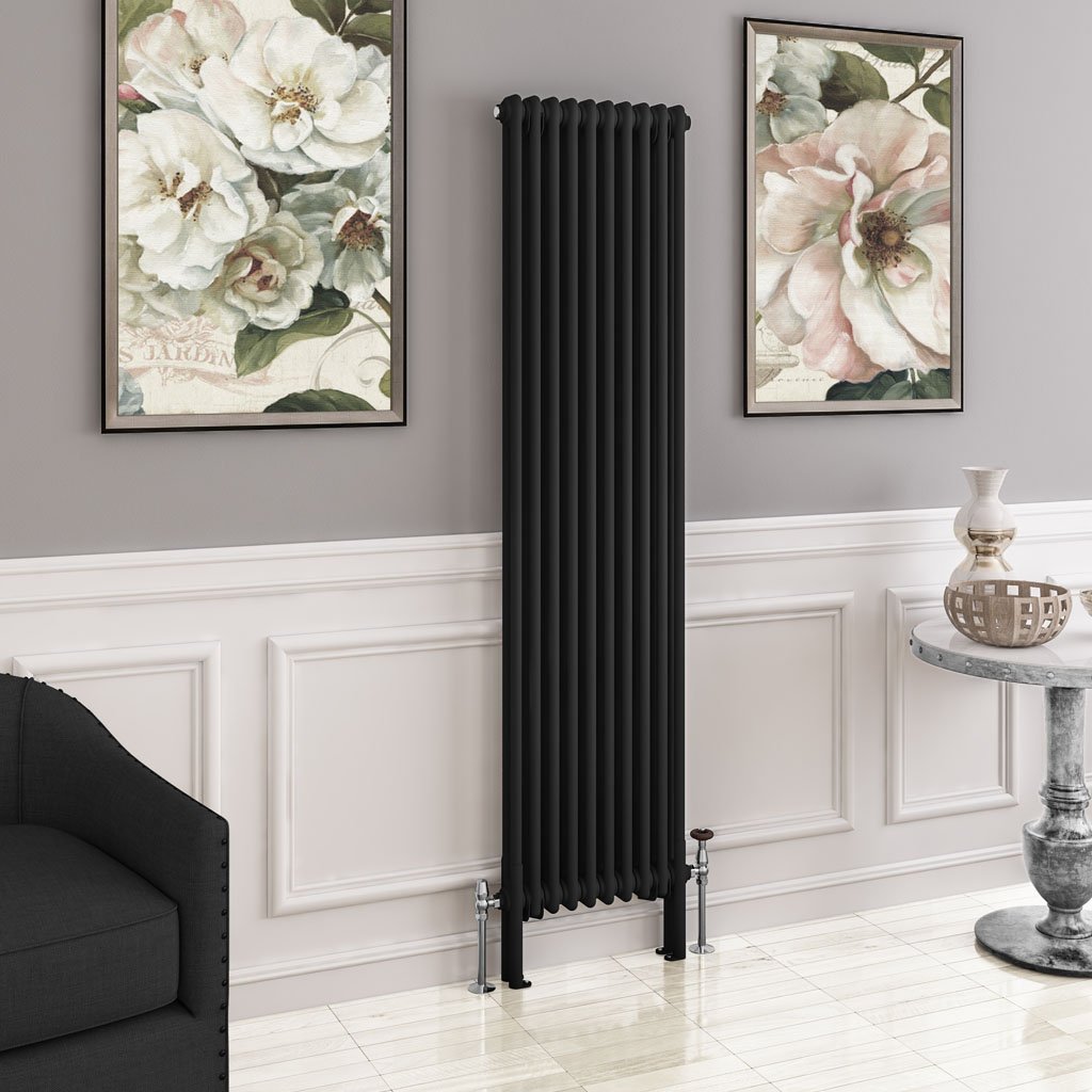 Eastbrook Imperia 2 koloms radiator 45x180cm 1487W zwart mat