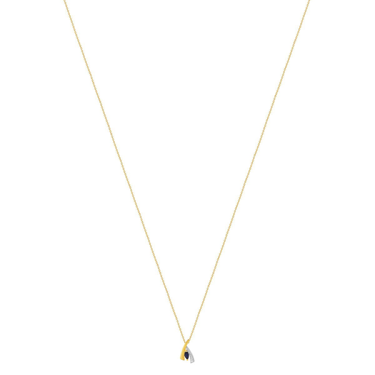 Collier or 375 2 tons saphir 45 cm