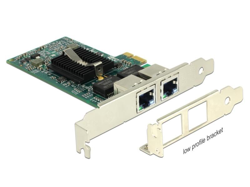 Delock Netzwerkkarte 2x1Gbps, PCI-Express x1 Intel 82576 Ch Delock PCI Express Karte zu 2 x Gigabit LAN