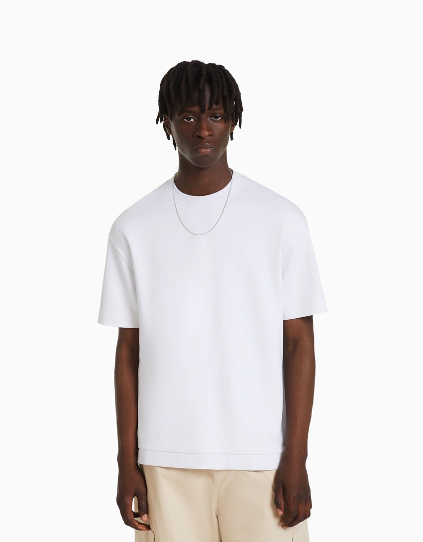 Camiseta de malha interlock de manga curta