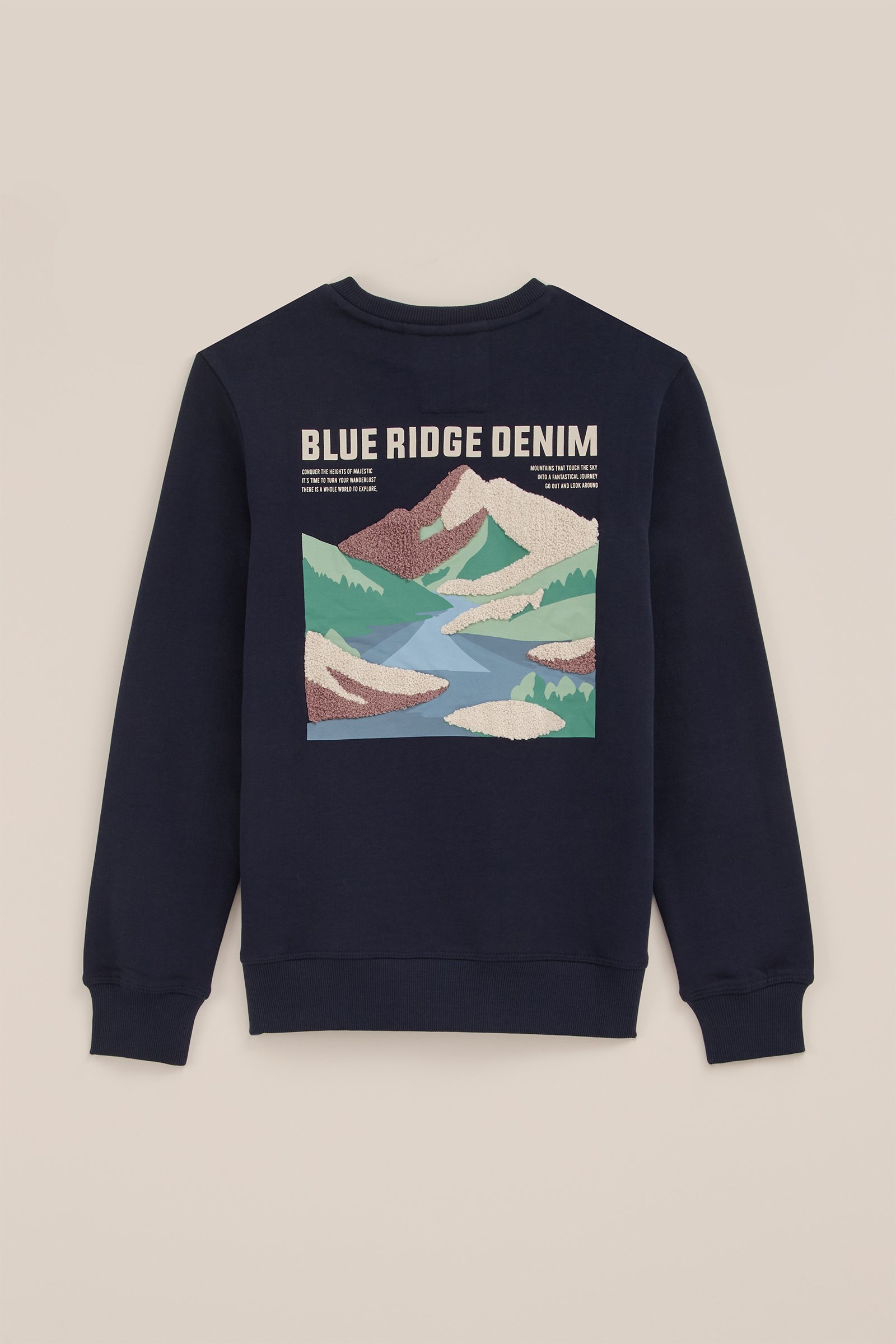 Jongens sweater met opdruk Blue Ridge Donkerblauw