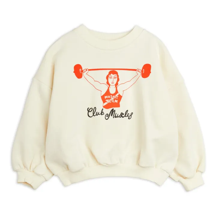 Mini Rodini Sweat Club Muscle Coton Bio | Ecru