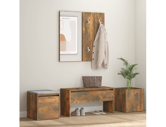 VIDAXL - Ensemble de meubles de couloir chêne fumé bois d'ingénierie