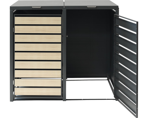 WESTMANN bakkenopbergbox inclusief gasveren en dekseldempers, 132 x 80 x 116 cm, antraciet