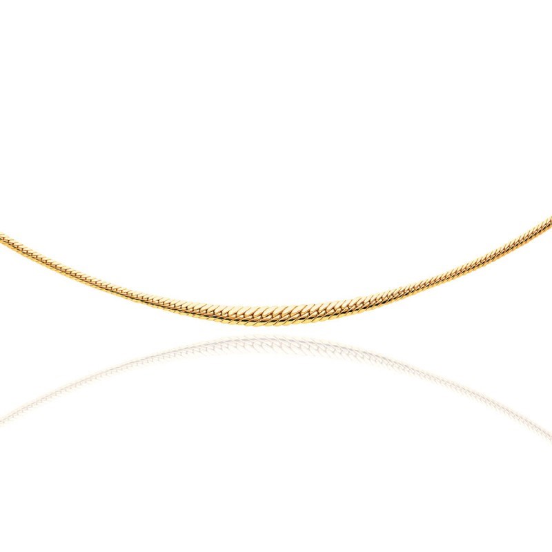 Collier Or Jaune Maille Anglaise en Chute - Femme